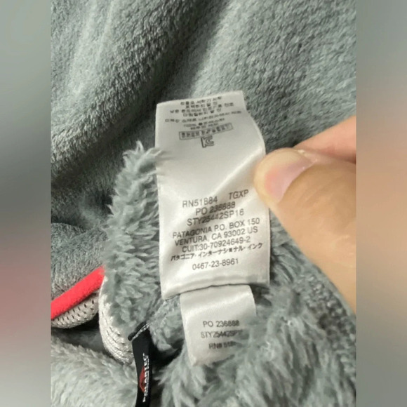 Patagonia Re Tool Snap T Fleece Pullover women medium grey pink accent warm cozy - Picture 5 of 8